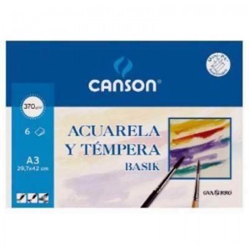 Paquete 6h papel acuarela Canson