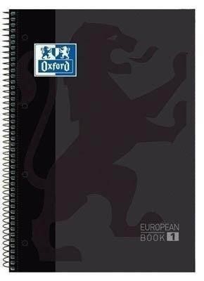 Bloc espiral microperforado Oxford 100430269 A4 80 hojas cuadros 5x5 tapa extradura negro
