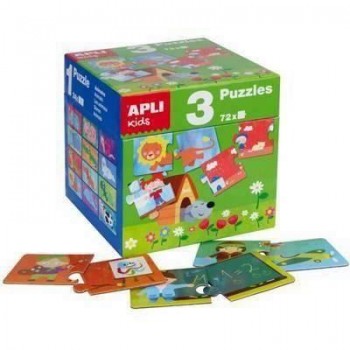 Cubo 3 puzzles Apli Kids 24 piezas 14114