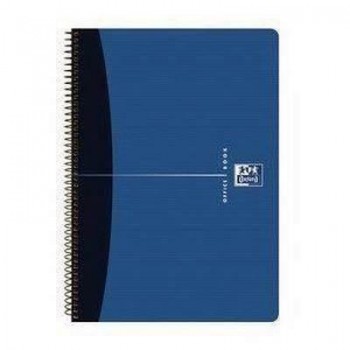 Bloc espiral Oxford 100430230 folio Essentials tapa cartón azul 80h 90g cuadros 4x4