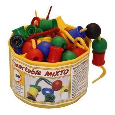 Bote 50 piezas ensartables mixto