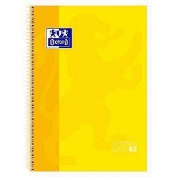 Cuadernos tapas extraduras Europeanbook 1 80h 90g cuadrícula 5x5 A4+ amarillo