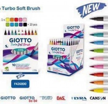 Rotulador Giotto Turbo Soft Brush pincel Est.10 uds F426800