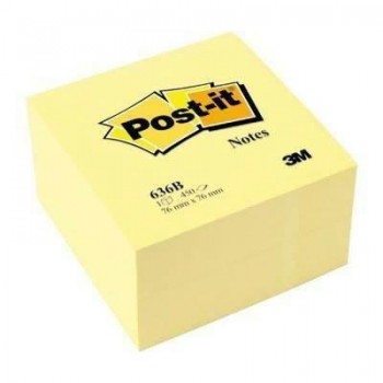Cubo 450 notas adhesivas Post-it 636b 76x76mm amarillo
