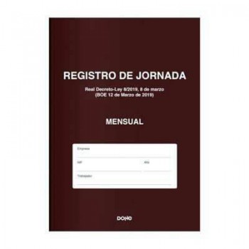 Libro contabilidad Dohe foliio registro jornada-mensual (12 meses) 09999