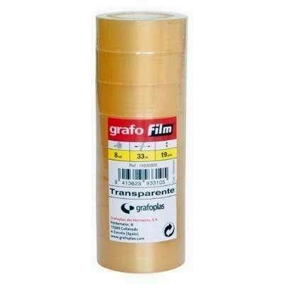 Torre 8 rollos cinta adhesiva Fixo 19mmx33m transparente