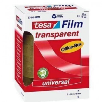 P.8 rollos cinta adhesiva Tesafilm 19mmx66m transparente