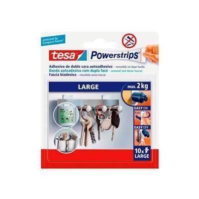 Paq.10 tiras adhesivas Tesa Powerstrips doble cara grandes