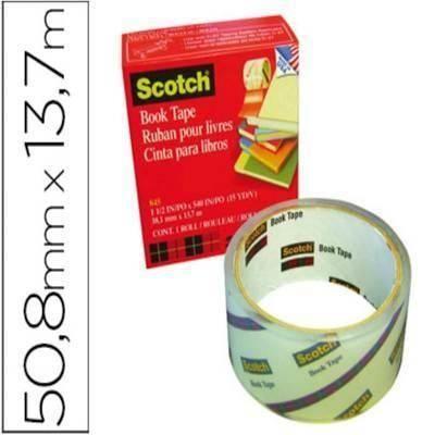 Cinta adhesiva Scotch para libros 50,8mmx13,7m