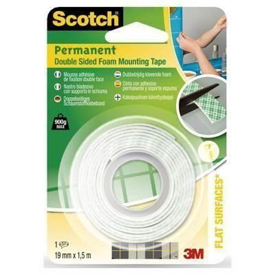 Cinta doble cara Scotch con soporte blanco 1,5mx19mm