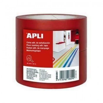 Paq.2 rollos cinta adhesiva PVC 160 micras 40mmx33m rojo 18609