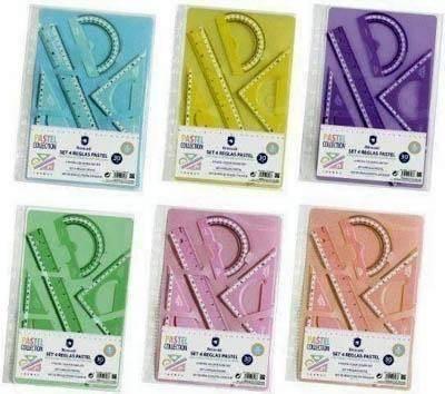 Juego regla Poessa 328568 pastel con funda multitaladro