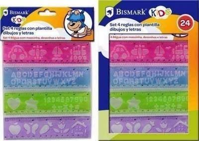 Plantillas dibujo y letras Bismark blister 4 unidades 323533