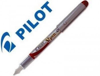 Pluma desechable Pilot V Pen Silver tinta líquida trazo 0,4mm rojo metálico