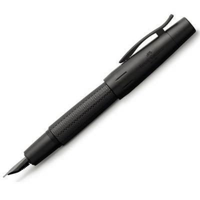 Pluma Faber-Castell Emotion Pure Black cuerpo aluminio negro trazo M negro