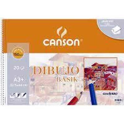 Block dibujo Canson Basik A3+ margen recuadro 514 20 hojas 400078215