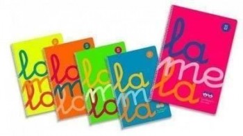 Bloc espiral Lamela 7FTP005S folio tapa plastico fluor surtido 80h 90g cuadrovía 5mm