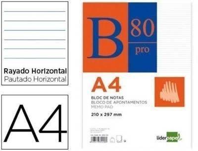 Recambio Liderpapel horizontal 80 hojas folio p/6 32458 PR02