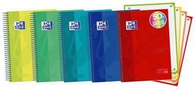 Bloc espiral Oxford 400138670 A5+ EUROPEANBOOK 4 Tapa extradura 120H 90G cuadros 5X5 Touch
