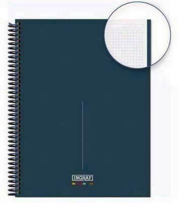 Block Ingraf A4 80 hojas 5x5 90 gramos tapa extradura azul 350735 soft Saint Tropez