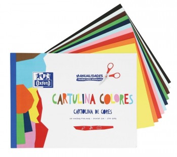 Bloc manualidades Oxford 400147983 A4 10H 170G cartulina Colores surtidos
