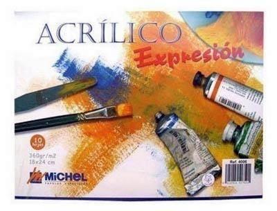 Block para acrilico 360gr. grano natural 24x32cm 10 hojas 4007232