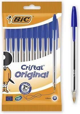 Blister bolígrafo Bic cristal B/10 Azul 830863