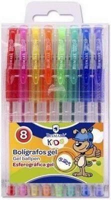 Boligrafo Bismark colores con brillantina blister 8 unidades 325008