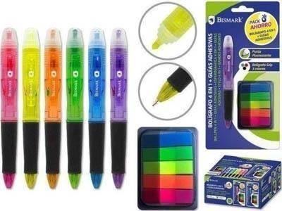 Boligrafo 4 en 1 + banderitas Bismark 328729