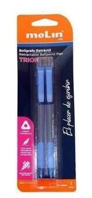 Boligrafo Trion azul blister de 2 BGP112-02-3 Molin