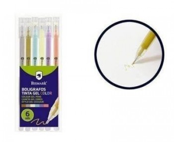 Boligrafos tinta gel color blister de 6 surtidos 329403 Bismark