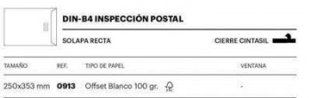 Bolsa blanca inspeccion postal cintasil folio 250 x 353 caja 250 unidades 100 gramos 0913 Zelatun