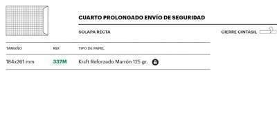 Bolsa Zelatun kraft 184x261 c/200 337 reforzado