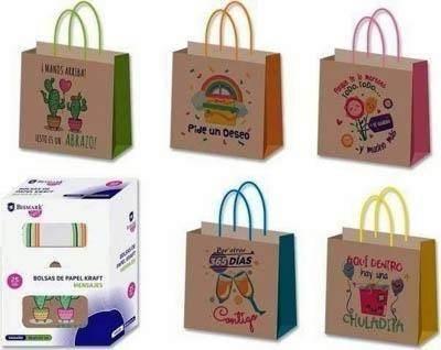 Bolsa kraft mensaje Bismark 26x8x24cm 328709