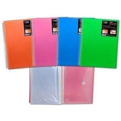 Carpeta de Fundas Poessa 30 fundas con sobre kanguro surtido transucido 319420