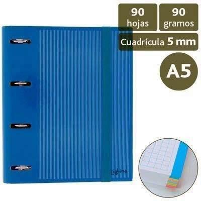 Carpeblock Grafoplas 88112030 A5 4 anillas 25 milimetros azul
