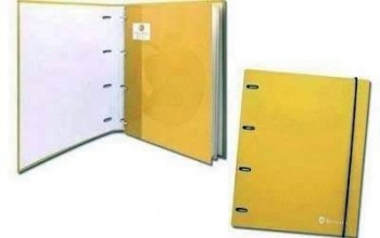 Carpeta Bismark carton A4 4 anillas 25 mm con recambio amarillo 90 gr 324287