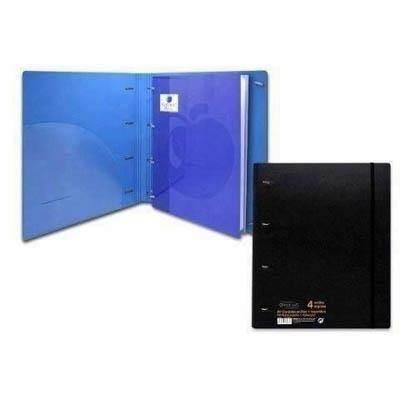 Carpeblock Office club 323964 polipropileno A4 4 anillas 25mm. 90 gramos duo azul/negro