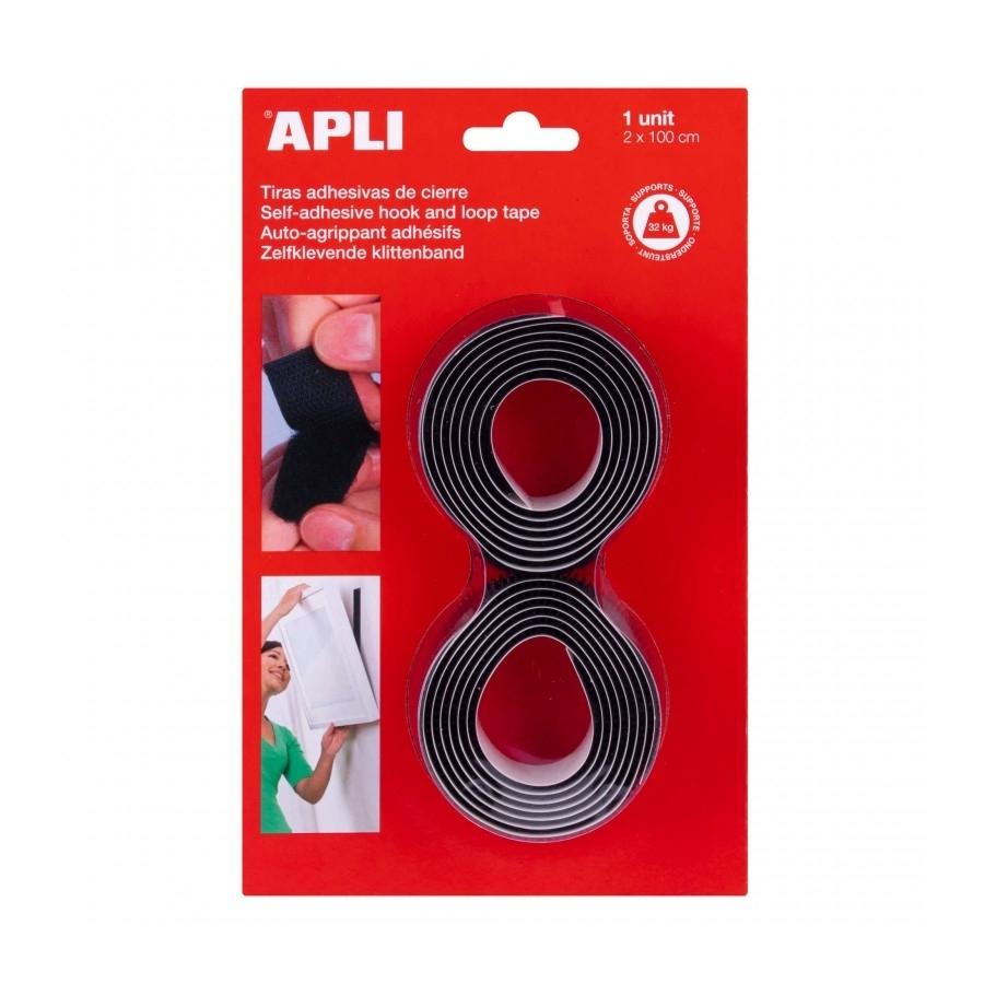 Velcro Apli 13656 negro 20mmx1m