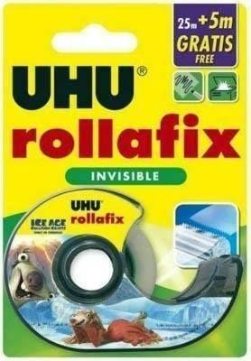 Rollo cinta adhesivo + dispensado invisible UHU 19X25+5M. 36279