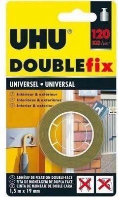 Rollo cinta adhesiva 19 milimetros x 1,5 metros UHU doble cara 36497