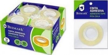 Rollo cinta adhesiva 33x19 Bismark blister 1 unidad 313411
