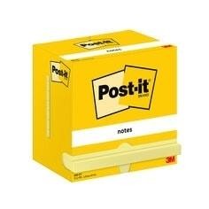 Notas adhesivas 3M 7100290165 Post-it - 100 hojas - 76 x 127 mm - Color amarillo - Pack 12 blocs
