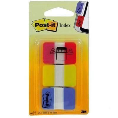 Paq.3 blocs notas Post-it index 686-RYB 25x38mm colores surtidos