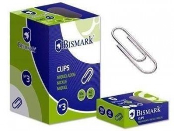 Clips Bismark Nº3 C/100 P/10 plateados 318275