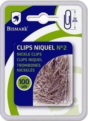 Clip nº2 niquelado Bismark caja 100 unidades 328069