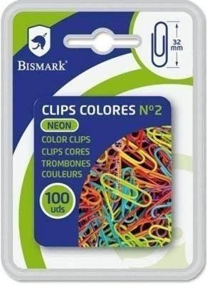 Clips nº2 niquel colores Bismark caja 100 unidades 328070