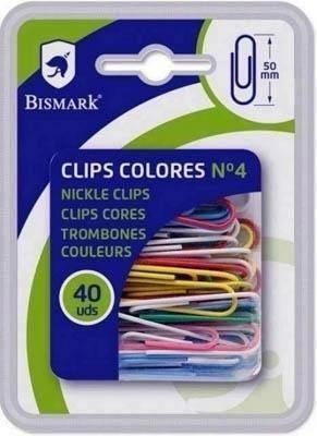 Clips nº4 niquel colores Bismark caja 40 unidades 328071