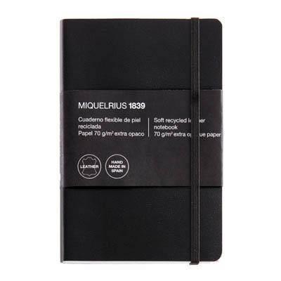 Cuaderno Simil-Piel 8º 300H Miquelrius Indice 5X5 MR10420 negro