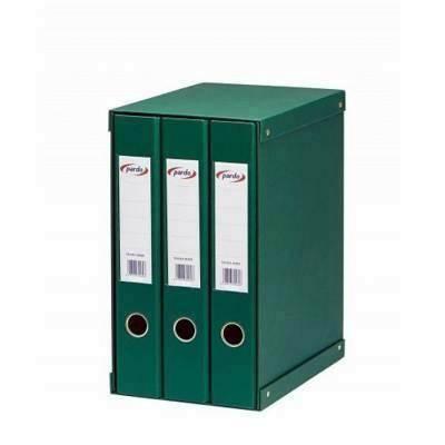 Módulo 3 carpetas Pardo 2 anillas 40mm con refuerzo metálico verde